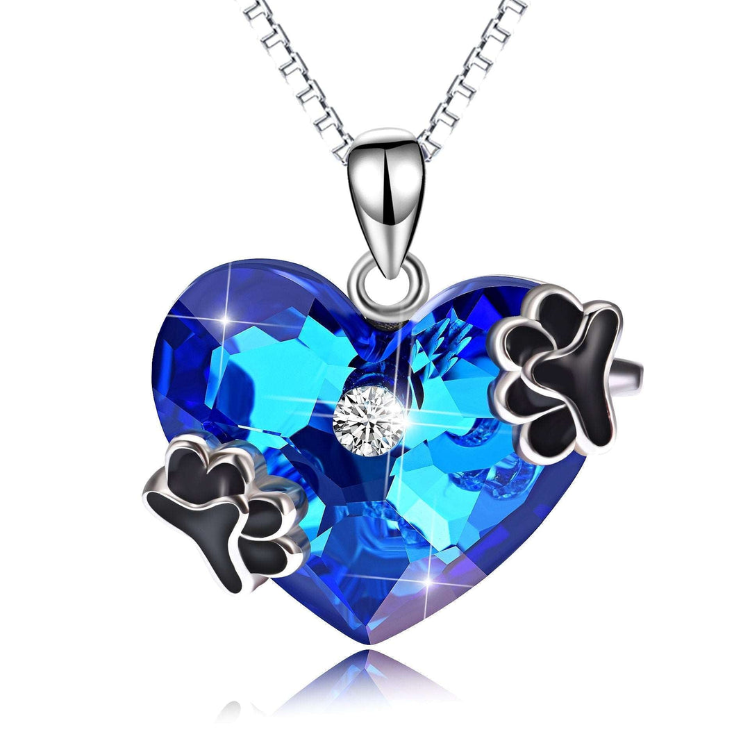 Blue Crystal Pendant 925 Silver Necklace Crystalstile