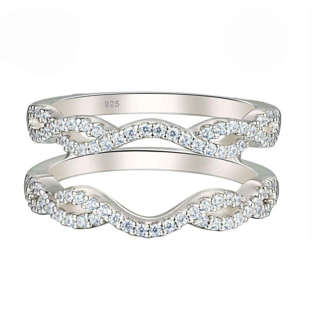 Engagement Rings, Enhancer, Genuine 925 Sterling Silver Adjustable Crystalstile