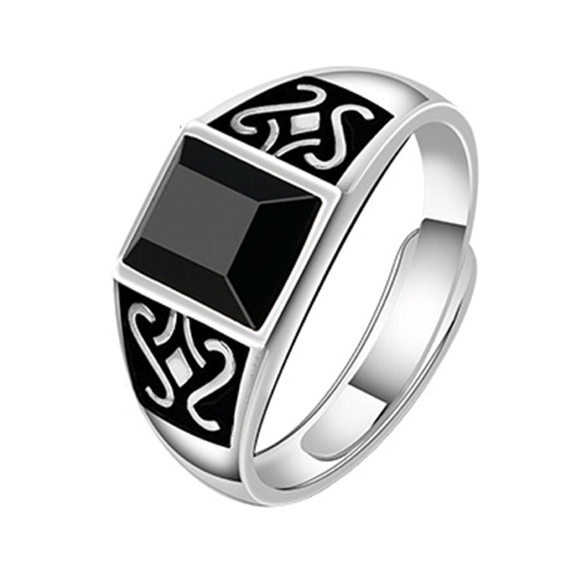 Men's Trendy Obsidian Domineering Ring Crystalstile