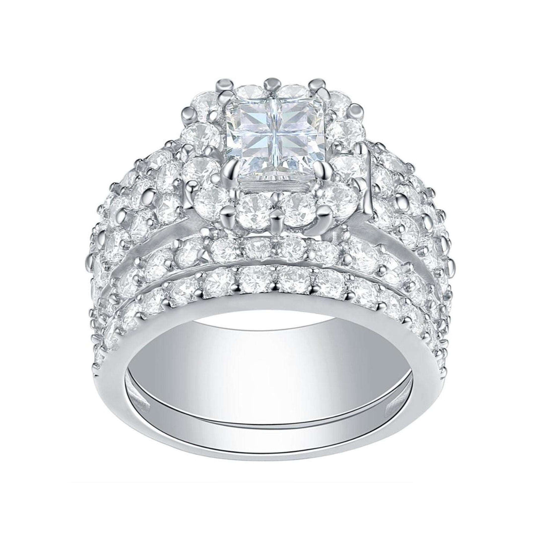 Halo Wedding Rings, Engagement Ring Set Crystalstile